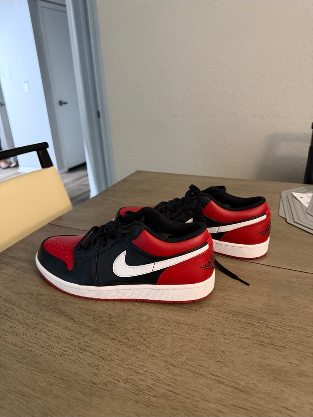 Nike Air Jordan Red & Black Low-Top Sneakers with White Swoosh